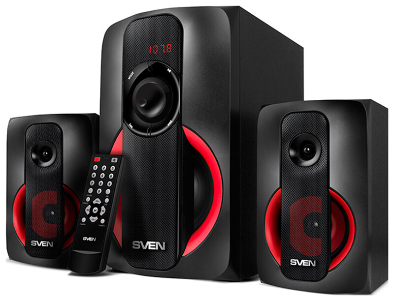 Акустика 2.1 Sven MS-304 2.1 черный/красный 40Вт