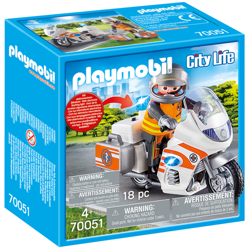 фото Набор с элементами конструктора playmobil city life 70051 мотоцикл