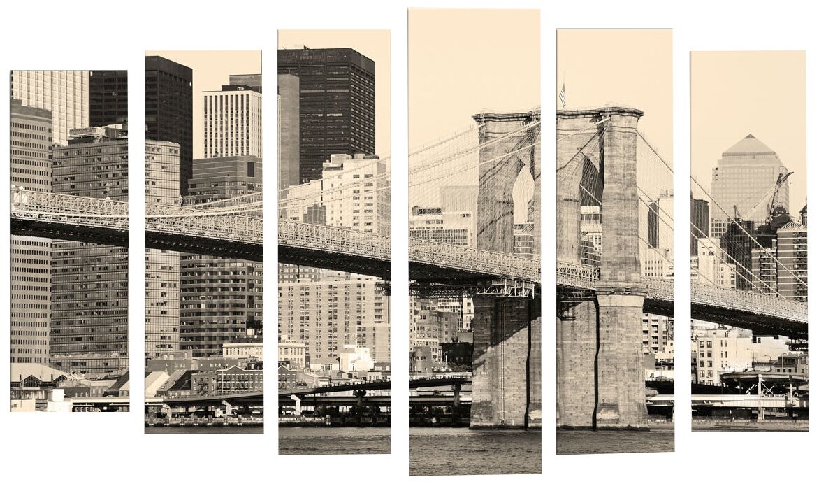 Картина модульная Картиномания "Нью-Йорк в старом стиле" размер 140х90 см