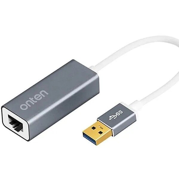 Адаптер переходник сетевая карта с USB 30 на RJ45 Ethernet интернет Onten OTN-5225D серый