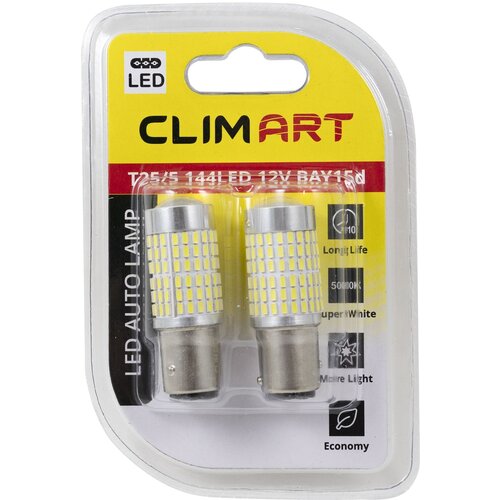Лампа светодиодная Clim Art T25/5 P21/5W / BAY15d 144LED 2шт.