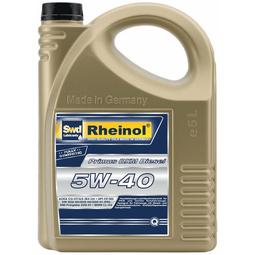 Моторное масло SWD RHEINOL Primus DXM Diesel 5W-40 синтетическое 1 л «Сделано в Германии»