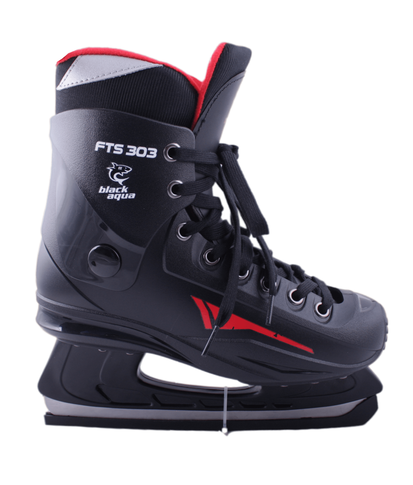 Хоккейные коньки BlackAqua FTS-303, р.38, черный/красный