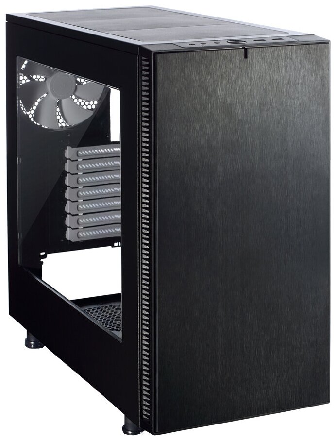 Корпус ATX Fractal Design Define S Window, Midi-Tower, без БП, черный [fd-ca-def-s-bk-w]