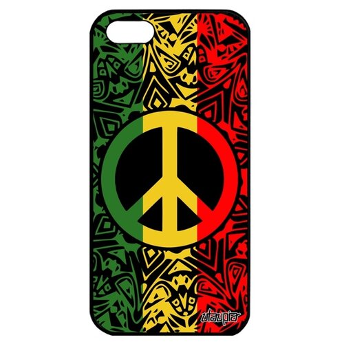 фото Чехол для мобильного apple iphone 5 5s se, "peace and love" мандала стрит-арт utaupia
