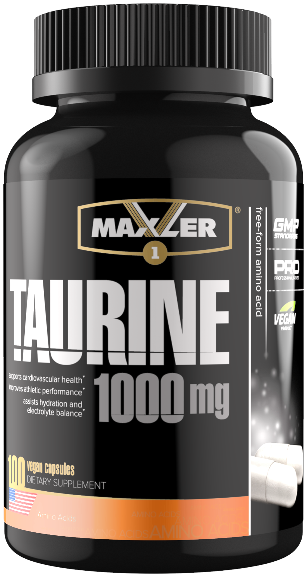 Аминокислота Maxler Taurine 1000 mg ( Таурин 1000 мг ) USA 100 вегетарианских капсул