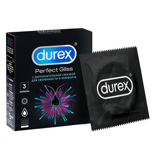 Презервативы Durex Perfect Gliss, 3 шт. durex презервативы extra safe 3 шт durex презервативы