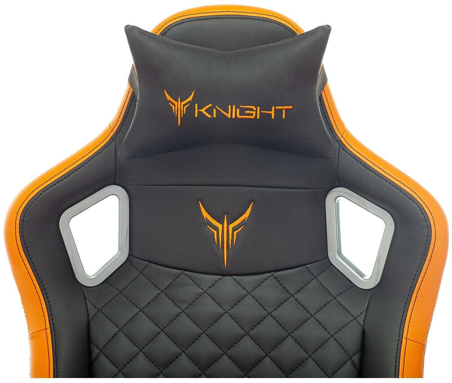 Компьютерное кресло Бюрократ Knight Outrider игровое, обивка: искусственная кожа, цвет: черный/оранжевый - фотография № 20