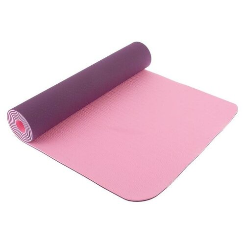 фото Коврик для йоги 183 х 61 х 0,6 см, двухцветный, цвет фиолетовый (1 шт.) sangh
