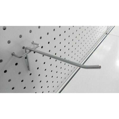 Крючок оцинкованный одинарный, шаг 50 (для перфорированных стеллажей) 100 мм (d - 4 mm) - 10 шт