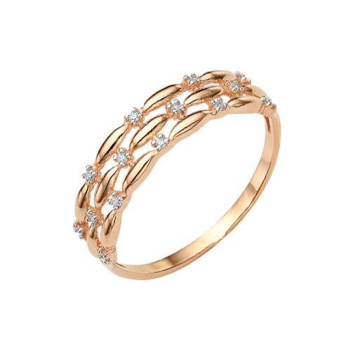 фото Сорокин золотое кольцо с фианитами 70121600, размер 17.5