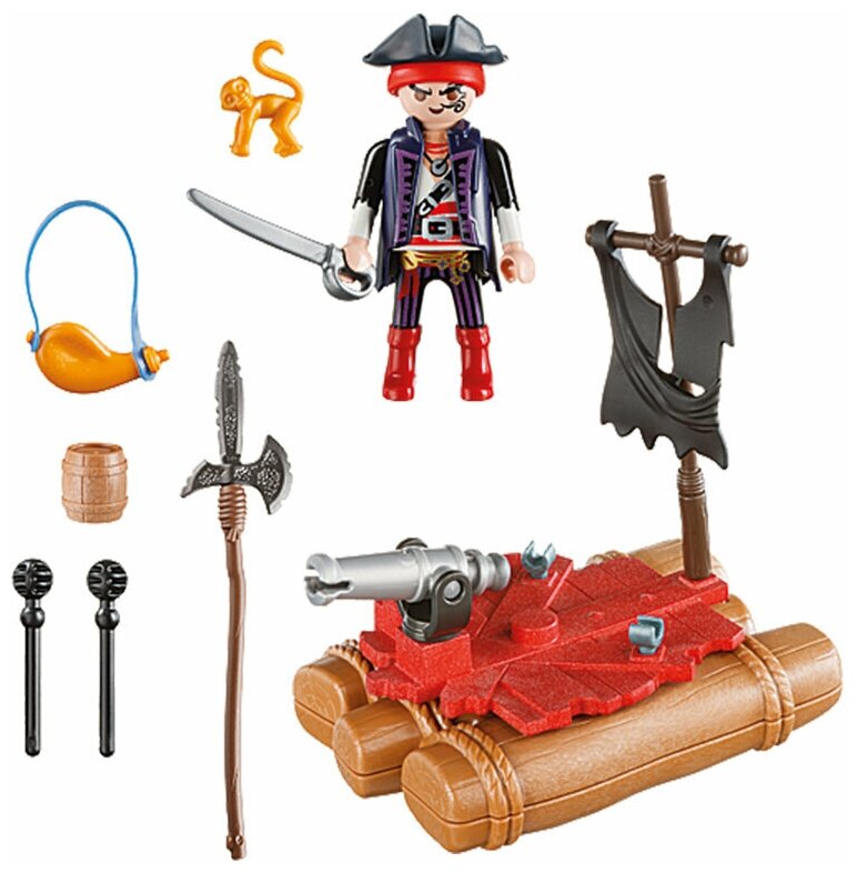 Набор с элементами конструктора Playmobil Pirates 5655 Пиратский плот, 22 дет.