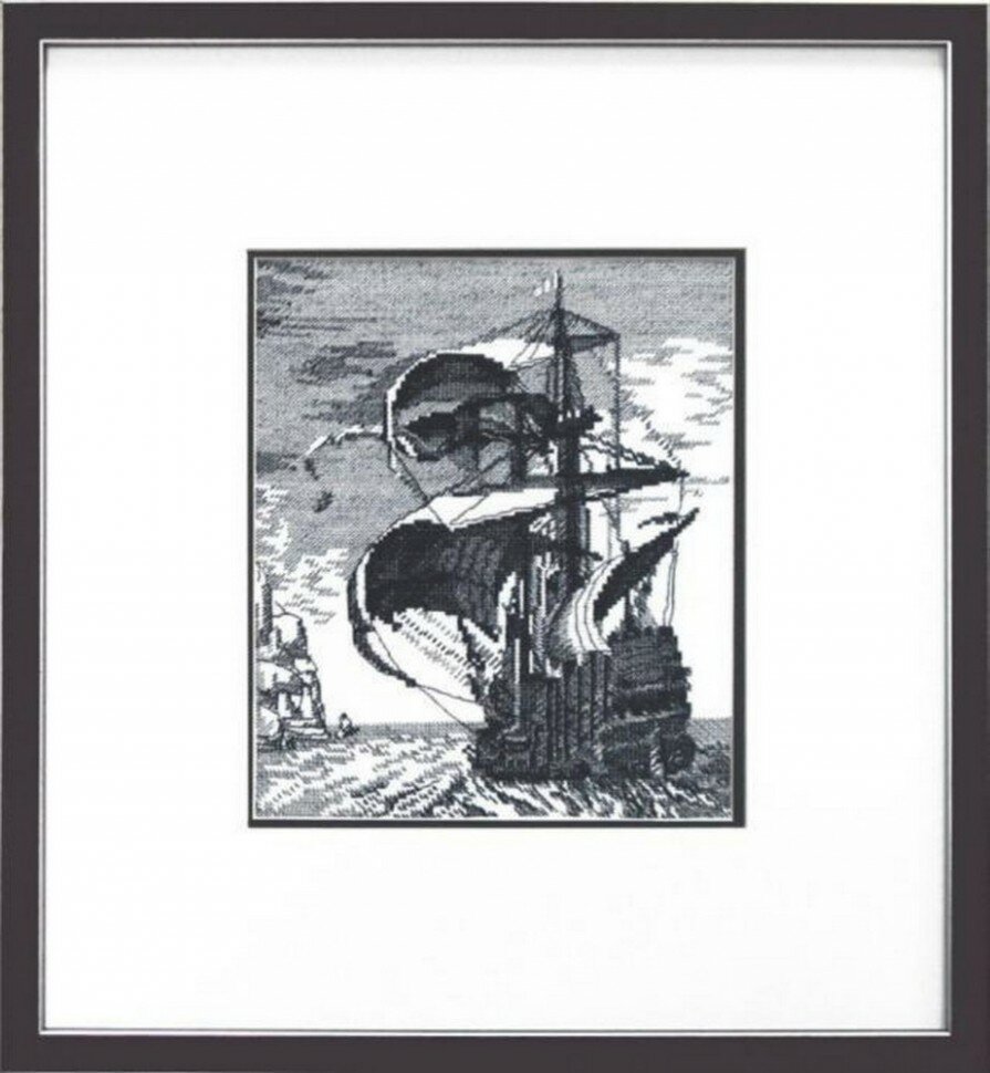 Набор для вышивания крестом Чаривна мить Корабль, 20,5*24,5см - фотография № 2