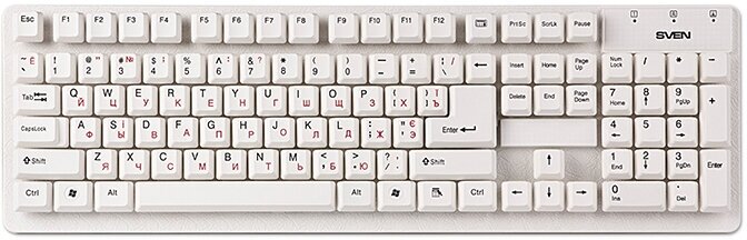 Клавиатура SVEN STANDARD 301 USB количество клавиш - 105, белый