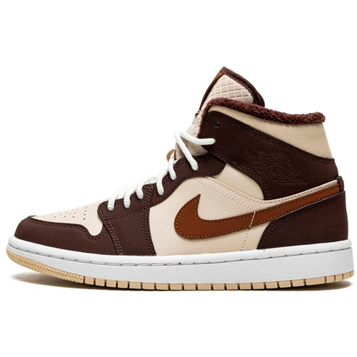 кроссовки высокие air jordan 1 mid se цвет legend light brown legend medium brown sail Кроссовки NIKE, размер 39, коричневый