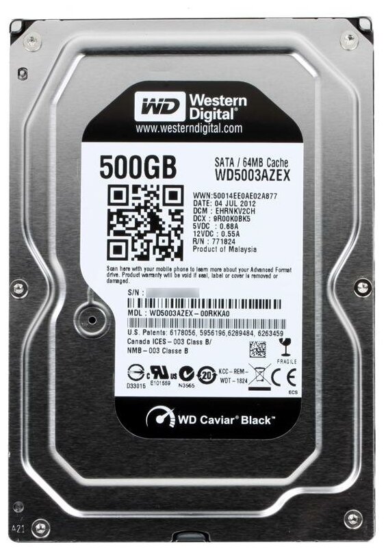 Жесткий диск Western Digital WD Black 500 ГБ WD5003AZEX