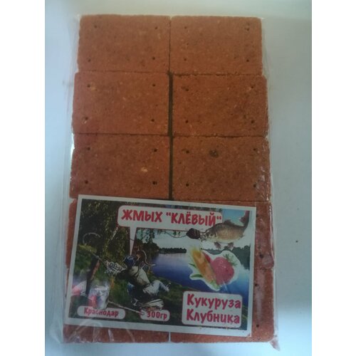 фото Прикорм жмых клевый для рыбалки вкус кукуруза клубника nonameeee