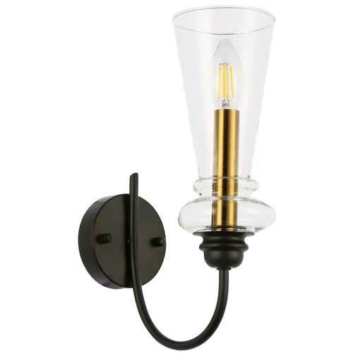 Настенный светильник Evoluce Rammo SLE112401-01, E14, 40 Вт, кол-во ламп: 1 шт., цвет арматуры: черный, цвет плафона: бесцветный