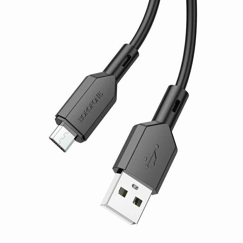 Сетевое зарядное устройство c USB Borofone BA68A+Micro черное 21A