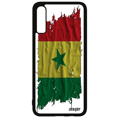 фото Чехол для телефона samsung galaxy a70, "флаг сенегала на ткани" государственный страна utaupia