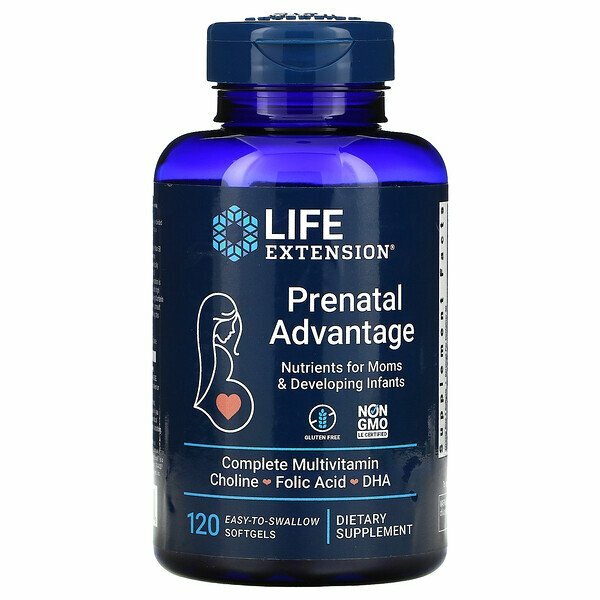 Life Extension Prenatal Advantage (Пренатальные витамины) 120 легко проглатываемых капсул (Life Extension)
