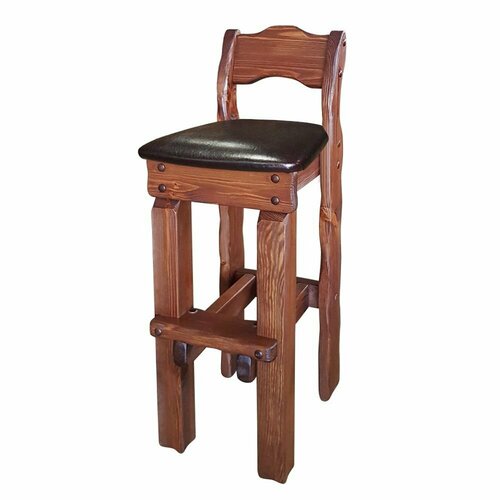 Стул ммк-древ Добряк барный 46х50хН117 старый орех кожа 12100₽