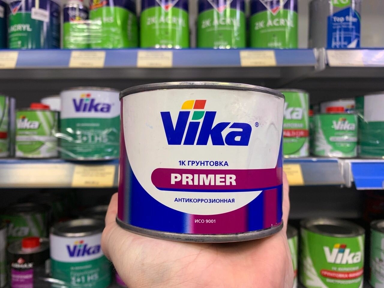 фото Грунт-праймер Vika антикоррозионный серый 0,5кг