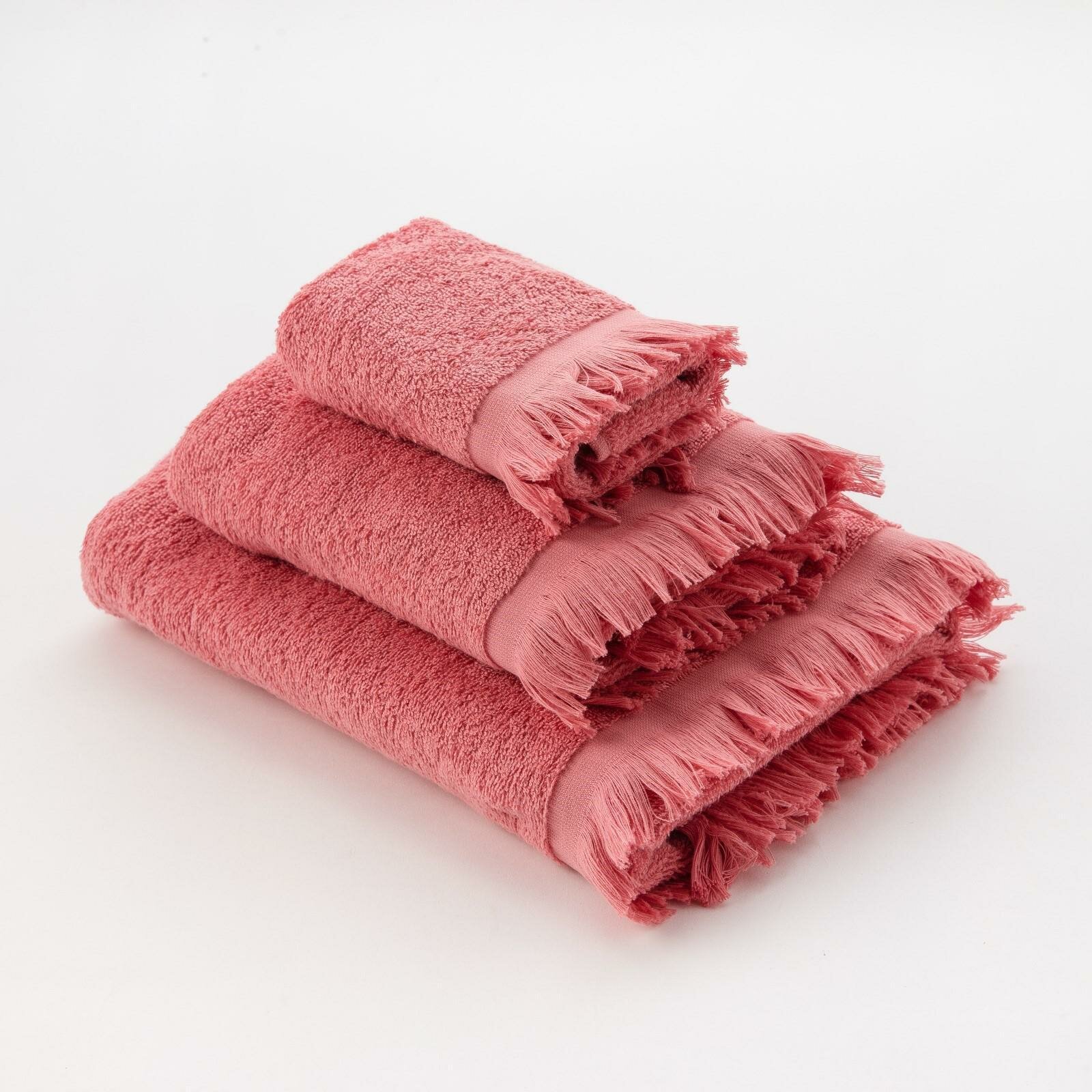 Полотенце махровое LoveLife Fringe 50х90 пыльный розовый, 100 процентов хлопок, 360 г/м2 - фотография № 7