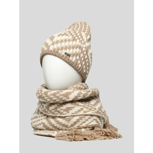 фото Шапка vitacci, размер onesize, бежевый