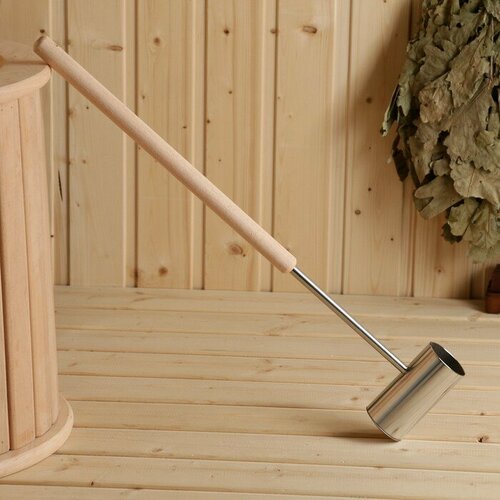 Ковш для бани Прямой из нержавеющей стали с деревянной ручкой для дома 7299₽