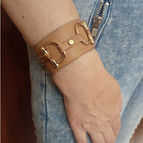 фото Браслет, 1 шт., размер 17 см, размер one size, бежевый авторское