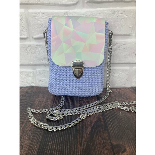 фото Сумка барсетка jew0056, фактура вязаная, голубой katyjewart