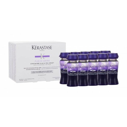 Kerastase Fusio Dose Concentré [H. A] Ultra-Violet - Концентрат для светлых волос 10 х 12 мл kerastase genesis fusio dose ampli force керастаз дженезис ампли форс концентрат для усиления ослабленных волос склонных к ломкости при расчесывании 10 12 мл