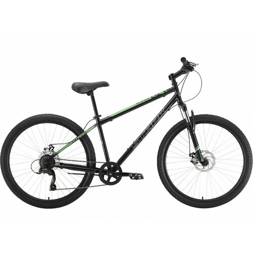 STARK Велосипед Stark'22 Respect 26.1 D Microshift Steel (рама 18", черный/зеленый)