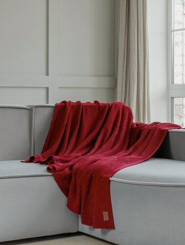 Изображение товара Плед DECADE Home, хлопок, вязанный, 2 спальный, 200 см x 220 см, для уюта