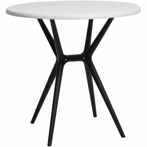 Стол пластиковый Garden Story теори арт PP9901WRбч круглый белый с черными ножками 7895₽