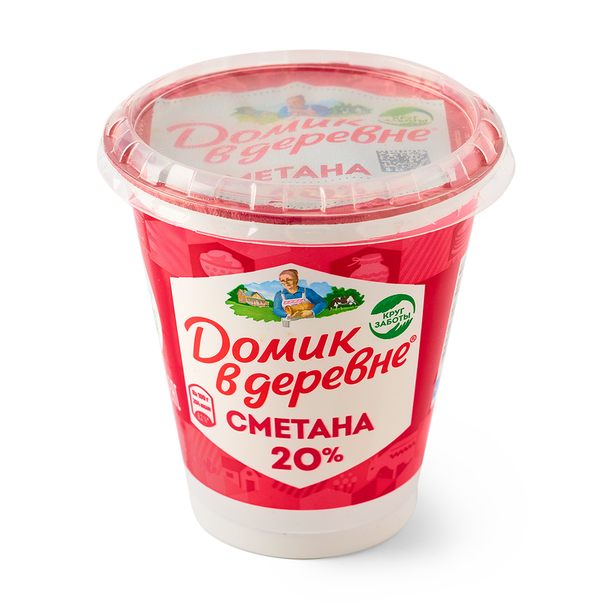 Сметана "Домик в деревне", 20%, без заменителя молочного жира, 300 г