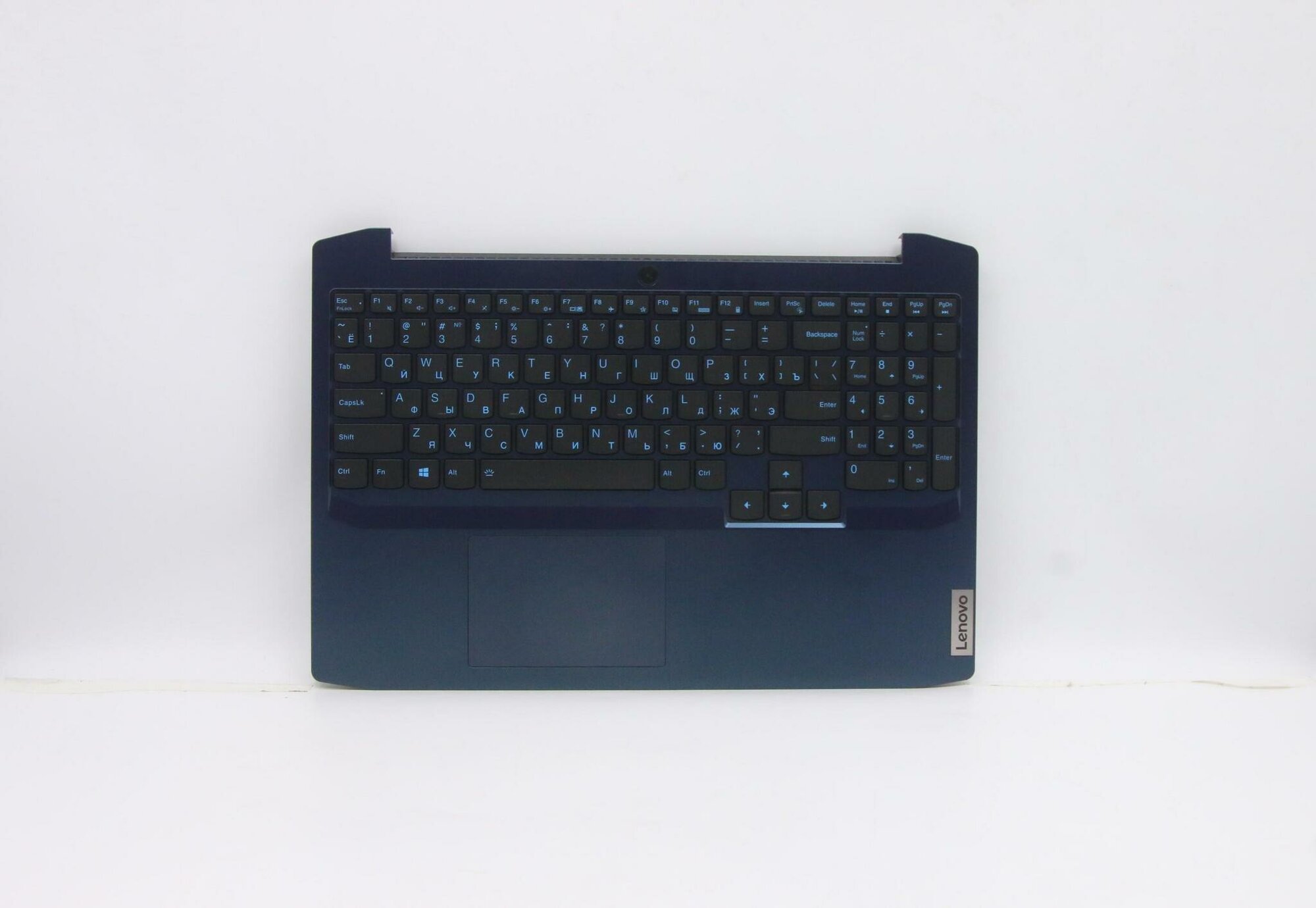 Верхняя панель с клавиатурой (топкейс) для ноутбука Lenovo IdeaPad Gaming 3-15ARH05. раскладка - русская, с подсветкой, синяя (5CB0Z37648), оригинал