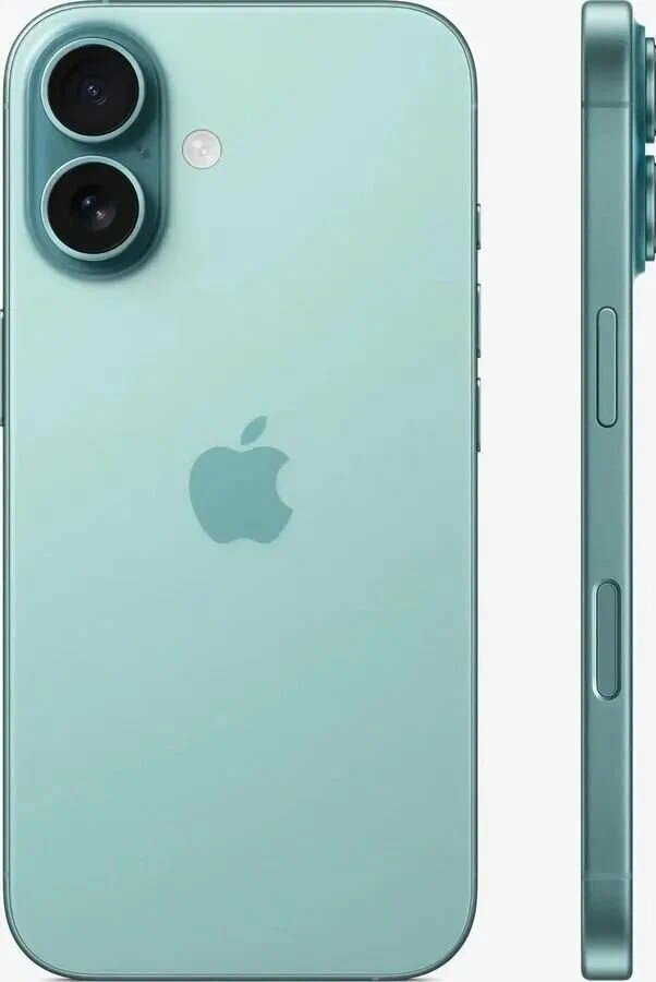 Смартфон Apple iPhone 16 128 ГБ, Dual: nano SIM + eSIM, бирюзовый — фото 1