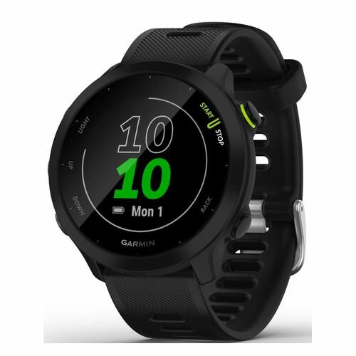 Смарт-часы Garmin Forerunner 55, 42мм, 1.04", черный/черный влагозащищённые [010-02562-10]