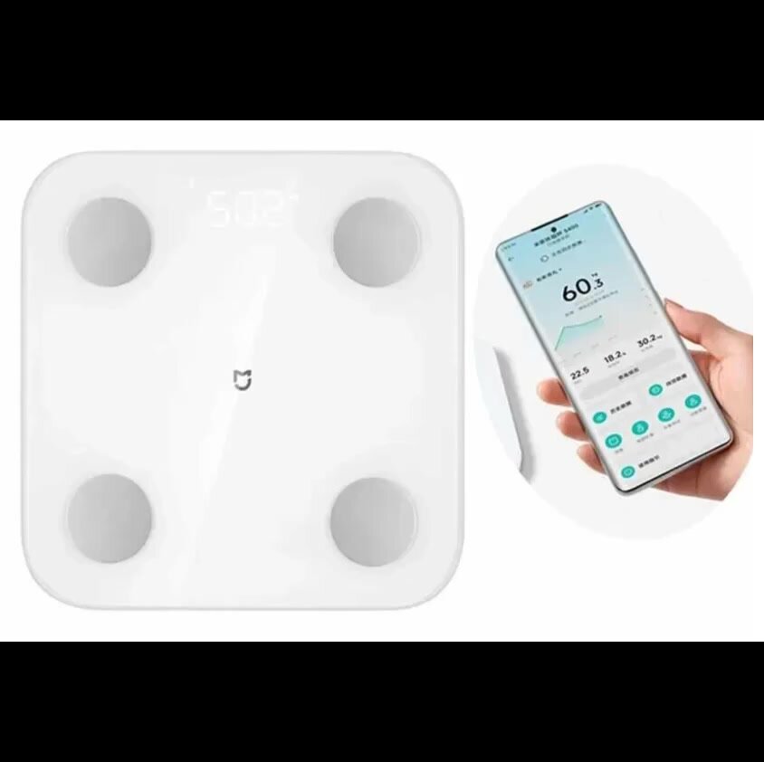 Умные весы Mijia Body Fat Scale S400 White (MJTZC01YM), Китайский регион приложения, закаленное стекло, белые — фото 1