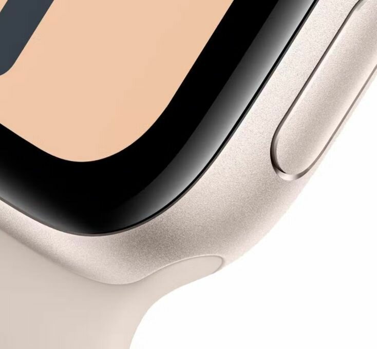 Умные часы Apple Watch Series SE Gen 2 2023 44 мм Aluminium Case GPS, starlight Sport Band, размер ремешка M/L — фото 1