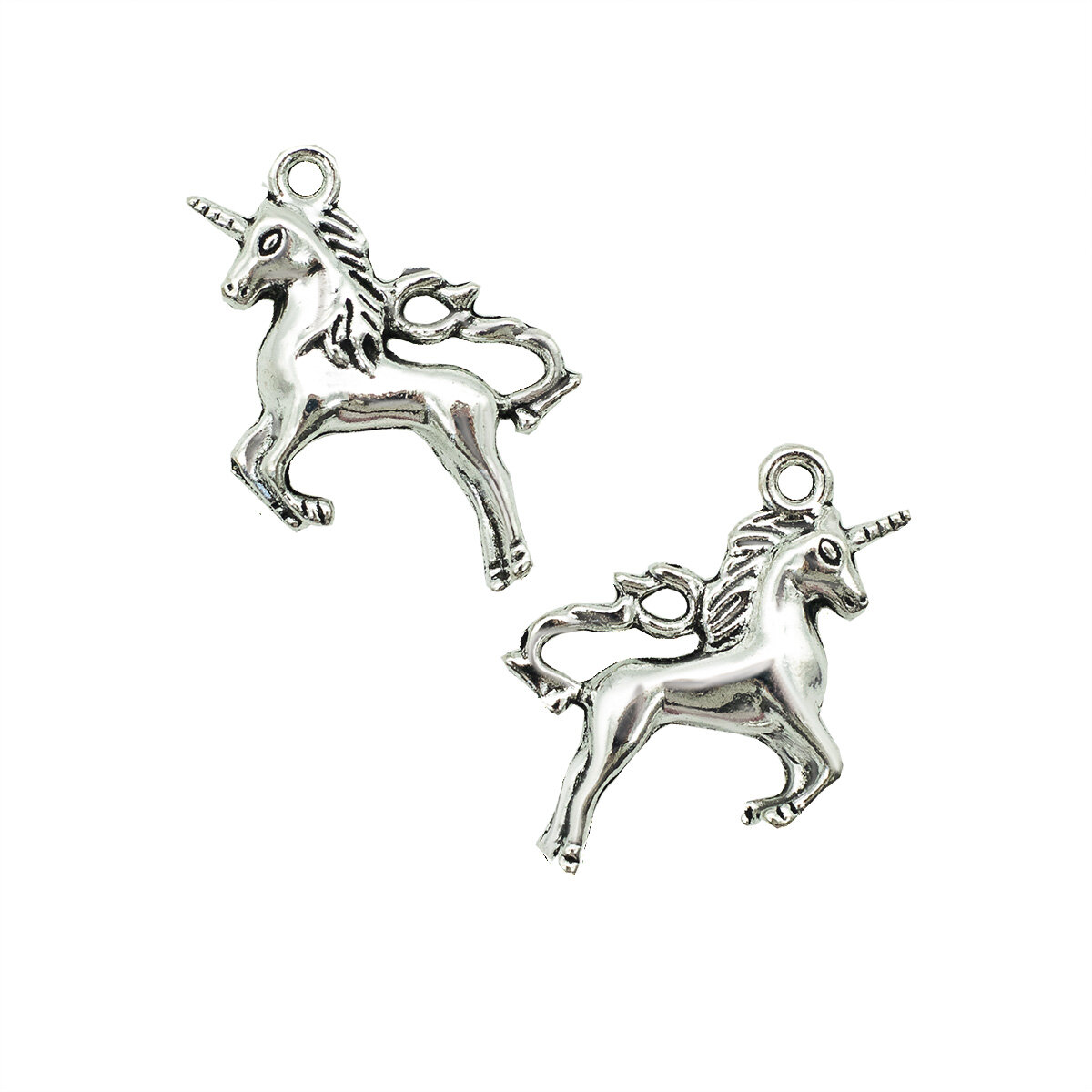 Подвеска декоративная, металлическая единорог, 27*20 мм, 2 шт/упак, Astra&Craft (серебро)