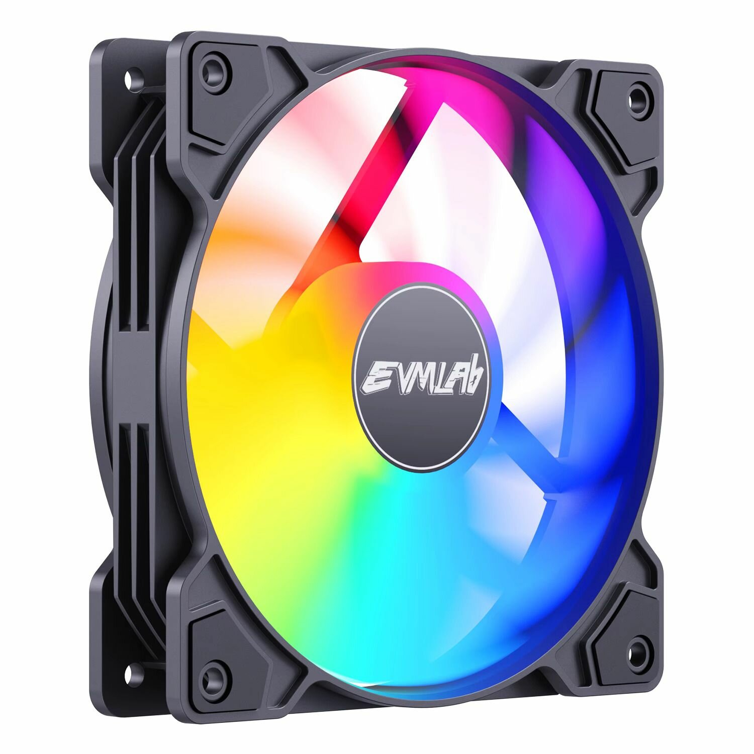 Вентилятор ПК 120мм 4pin PWM Черный разноцветная подсветка RGB не управляемая