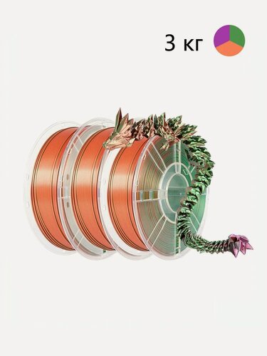 Изображение товара 3D Пластик Nexaforge Silk PLA Tri-Color, 1,75мм, 3шт, комплект C