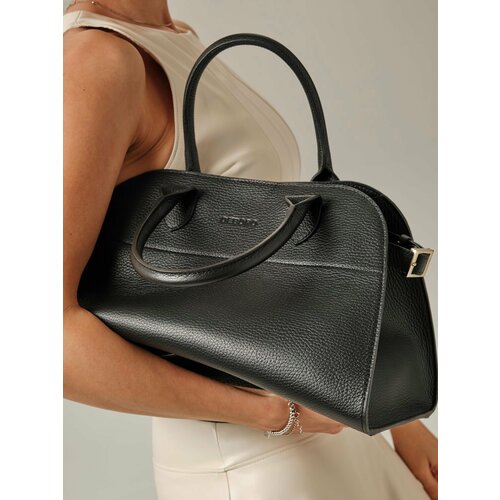 Сумка тоут Deboro, черная кожа