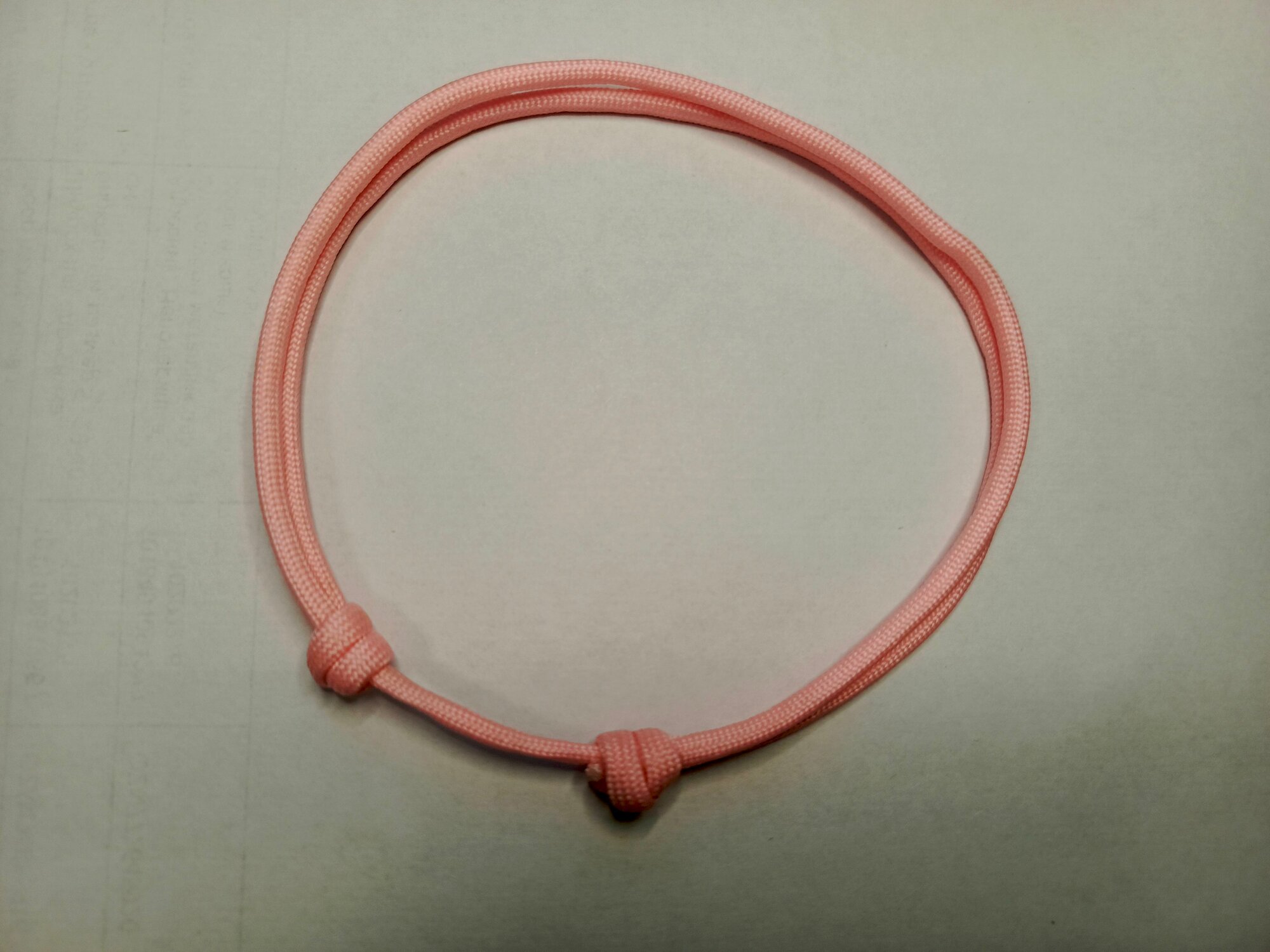 Шнурок для адресника, светло-розовый, размер M - 30-50 см, светонакопительный