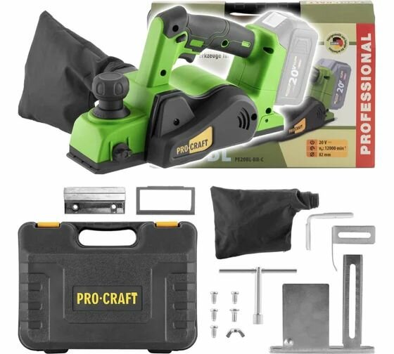 Рубанок аккумуляторный Procraft 20В 82мм/1мм (Без АКБ и ЗУ) PE20BL