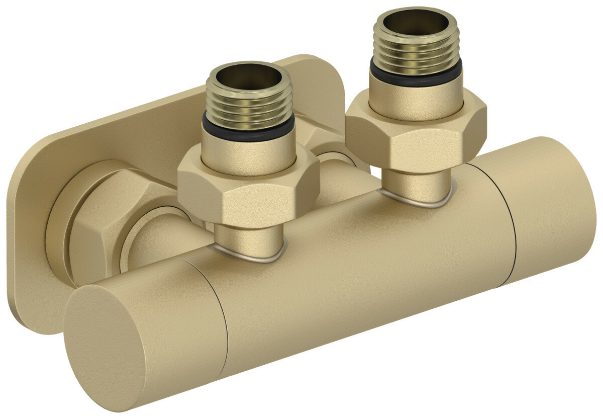 Вентиль Сунержа 022-1416-1234 Вентиль 2х1/2" угловой скрытый-скрытый EU50, матовая шампань