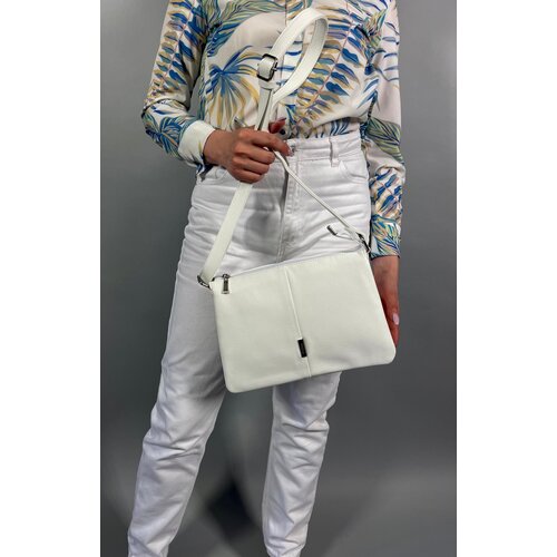 фото Сумка кросс-боди gilda tohetti, фактура матовая, белый